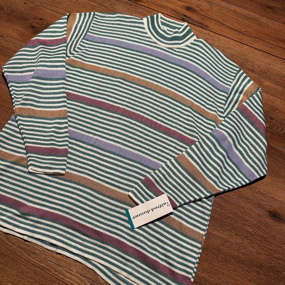 Vintage Alfred Dunner Multi Color Striped Sweater Women 2X
